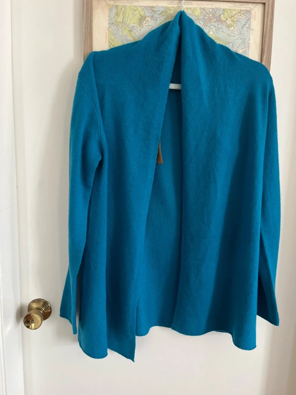 Viva Terra • NWT Teal Open-Front Lightweight Cashmere Cardigan - Picture 1 of 5